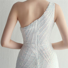 One-Shoulder Sequin Maxi Dress