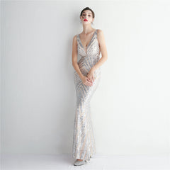 Sequin Fishtail Maxi Dress