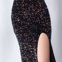 Sequined Fringe Maxi Dress