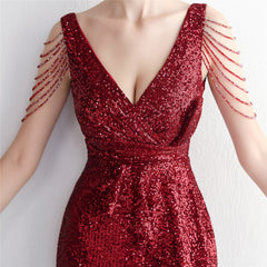 Elegant Sequined Fishtail Maxi Dress