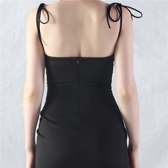 Strapless Slit Maxi Dress