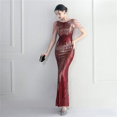 Sequined Fishtail Maxi Dress