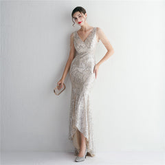 Sequin Fringe Maxi Dress