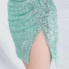 Sequined V-Neck Bodycon Dress