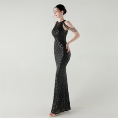 Sequined Fishtail Maxi Dress