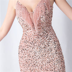 Sequined Fringe Maxi Dress