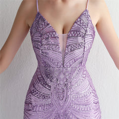 V-Neck Sequin Lace Maxi Dress