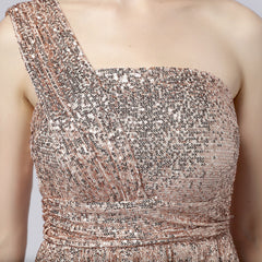 Sequined Asymmetric Sheath Dress