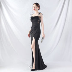 Strapless Slit Maxi Dress