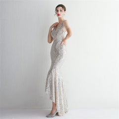 Sequin Fringe Maxi Dress