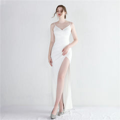 V-Neck Split Fishtail Maxi Dress