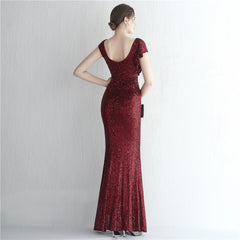 Sequined Split Fishtail Maxi Dress