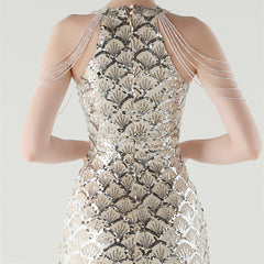 Sequined Fishtail Maxi Dress