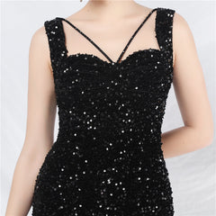 Sequined Beaded Ruched Bodycon Dress