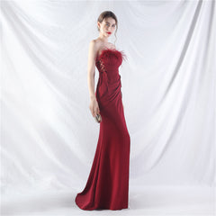 Strapless Slit Maxi Dress