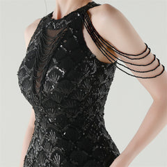 Sequined Fishtail Maxi Dress