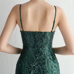 Sequined Fishtail Maxi Dress