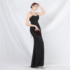 Backless Boned Camisole Split Maxi Dress