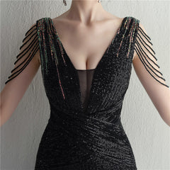 Sequined Fishtail Maxi Dress