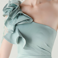 One-Shoulder Beaded Maxi Dress