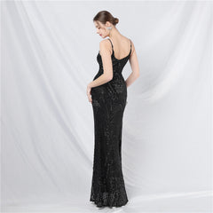 Sequined Split Maxi Dress