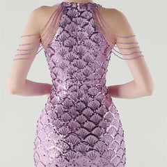 Sequined Fishtail Maxi Dress