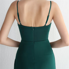 V-Neck Split Fishtail Maxi Dress