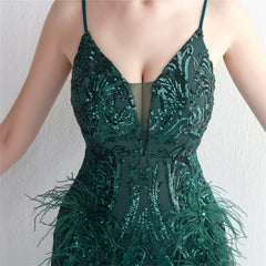 Elegant Sequin Beaded Fishtail Maxi Dress