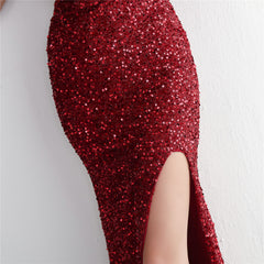 Sequined Fishtail Maxi Dress