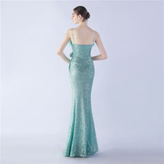 Ostrich Feather Maxi Dress