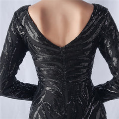 Sequined V-Neck Maxi Dress