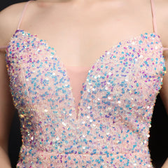 Sequined V-Neck A-Line Dress