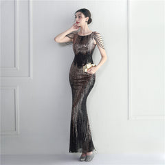Sequined Fishtail Maxi Dress