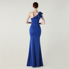 One-Shoulder Beaded Maxi Dress