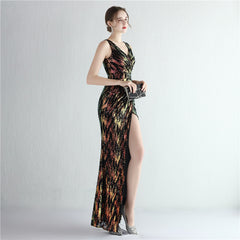 Sequined Split Maxi Dress