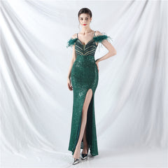 V-Neck Split Maxi Dress