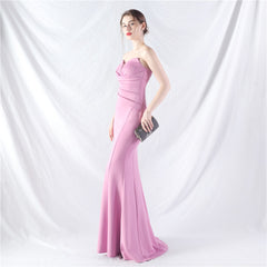 Ruched Sweetheart Fishtail Maxi Dress