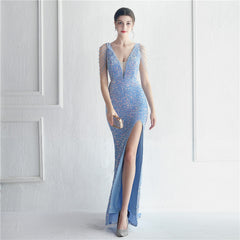 Sequined Beaded Maxi Dress