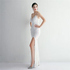 Sequined Fishtail Maxi Dress