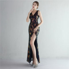 Sequined Split Maxi Dress