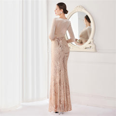 Sequin Fishtail Maxi Dress