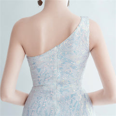 One-Shoulder Sequin Maxi Dress