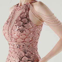 Sequined Fishtail Maxi Dress