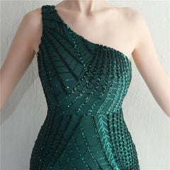 One-Shoulder Sequin Maxi Dress