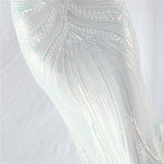 Sequin Ostrich-Feather Maxi Dress