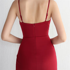 V-Neck Split Fishtail Maxi Dress