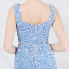 Sequined Beaded Ruched Bodycon Dress