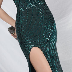 Sequined Split Maxi Dress