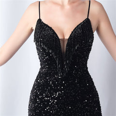 Sequined Fringe Maxi Dress