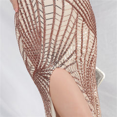 Sequined Split Maxi Dress